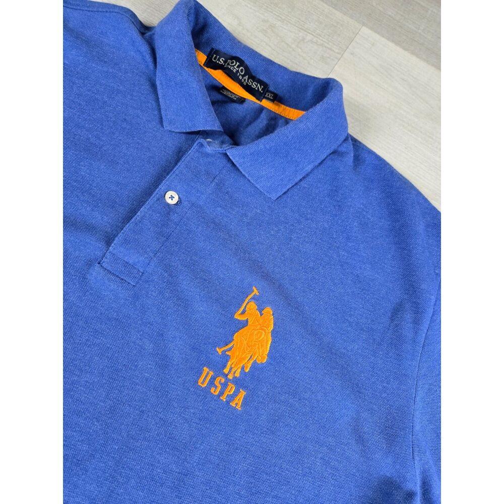 U.S. Polo Assn Mens XXL Blue Short Sleeve Pique Polo Shirt EUC